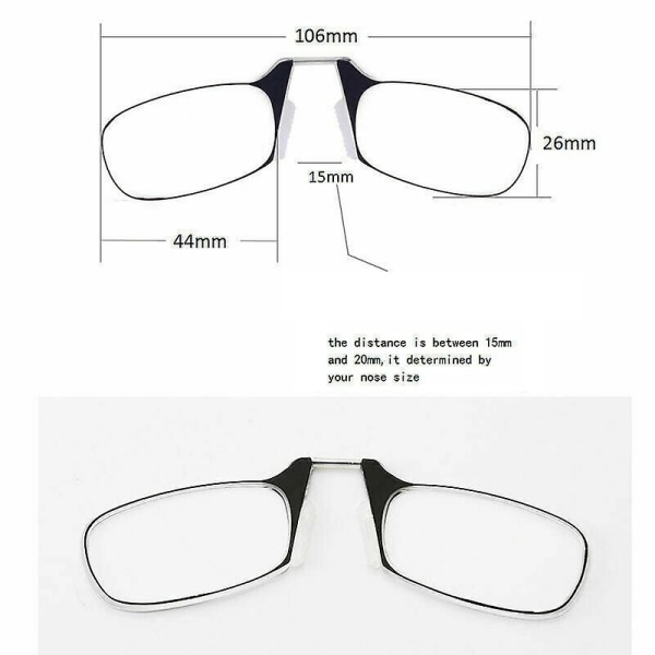 Kätevä avaimenperä, mini nenäpidike lukulasit + case Thinoptics Style - Perfet Strengthen 2.50