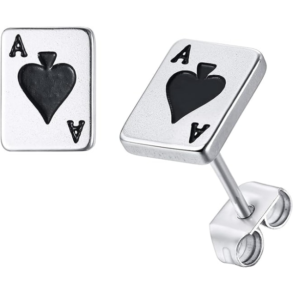 Unisex Poker Aces Stud örhängen | Rostfritt stål Spader ace P- Perfet