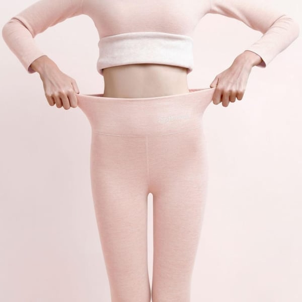 Casual Warma Winter Solid -housut, Soft Clouds -fleece-leggingsit, naisten talvileggingsit - Perfet pink 5XL