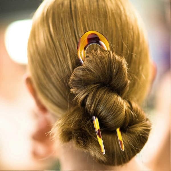 3 st U-formade hårnålar Fransk stil Hårsticka Upprullade hårpinnar 2-grenad Upprullad Chignon-pinnar - Perfekt