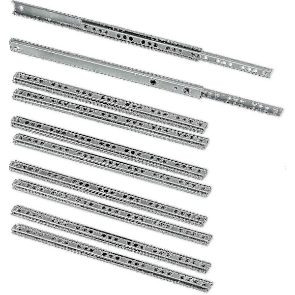 Pakke med 5 par (10 stk) skuffeskinner/kulelager skuffeskinner Del 17mm X 278mm for skuff, sinkbelagt-9192339855640-Perfet 310mm