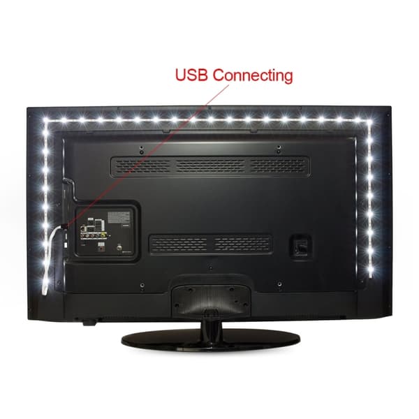 USB-drevet TV-lys, 5 meter langt - varmt hvidt lys