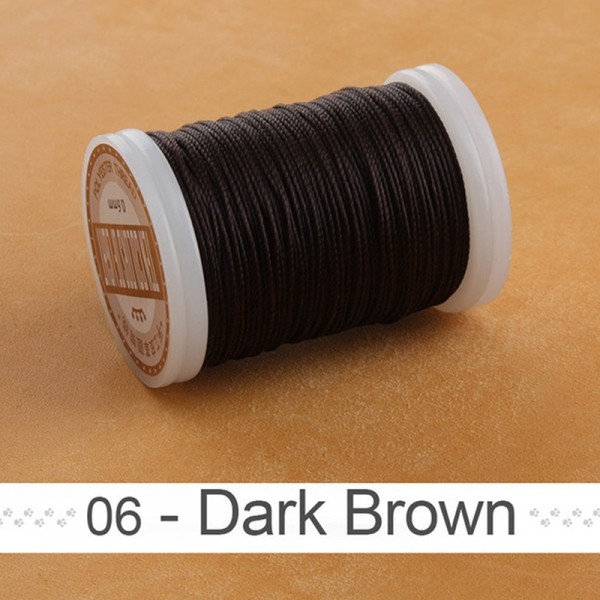 2021 Læderhåndværkssyning Læder rund vokstråd 0,6 mm rund - Perfet Dark Brown