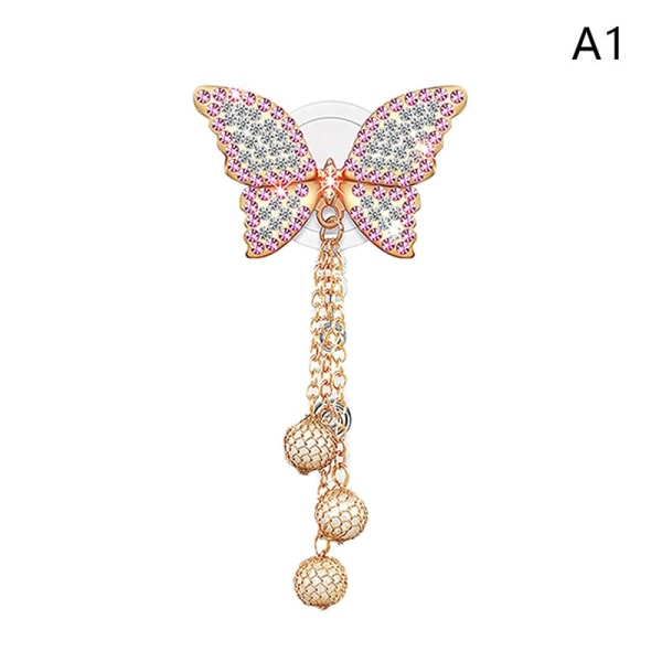Butterfly Rhinestone Badge Reel Clip ID-korthållare Clips Namn - Perfet A2