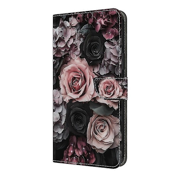 Kompatibelt med Samsung Galaxy A56 5G Läderfodral Mönstertryck Plånboksställ Flip Telefonfodral - Perfet Chinese Rose