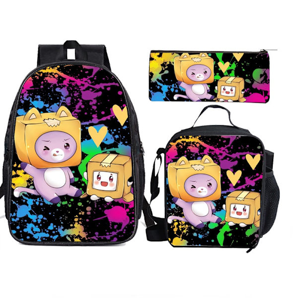 Lankybox kid Skoletaske 0 Pung Student Simple Cartoon Pen Bag - Perfet Friend 1 set