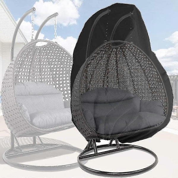 Överdrag för äggstol, vattentätt överdrag för hängande uteplatsstol, stort överdrag för äggformad rottinggunga 231 x 203 cm, överdrag för dubbel utomhusstol - Perfet