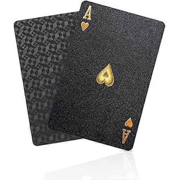 Poker Game - Vannfast Plast Svart Diamant Nyhet Kortspill 54 Spillkort - Perfekt