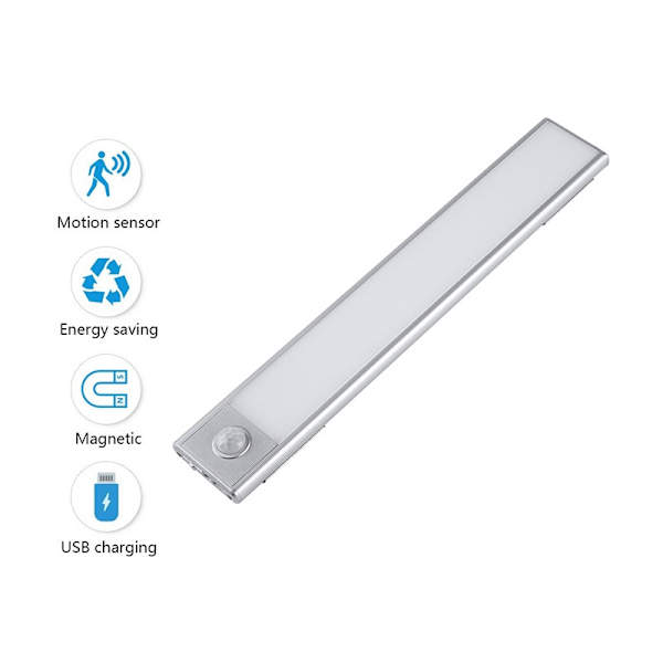 LED Människokropp Induktionsgarderobslampa USB Uppladdningsbar nattlampa för garderob cm 24