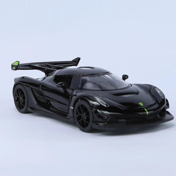 1/32 Koenigsegg Legering Leksaksbil Modell Diecast Simulering Med Ljud Pull Back Modell Sportbil Leksaker För Pojke Födelsedagspresentsamling [DB]- Perfet Black