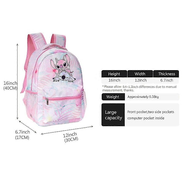 Stitch ryggsekk tredelt sett for grunnskole- og ungdomsskoleelever (ryggsekk + matpakke + pennal) - perfekt Product 6