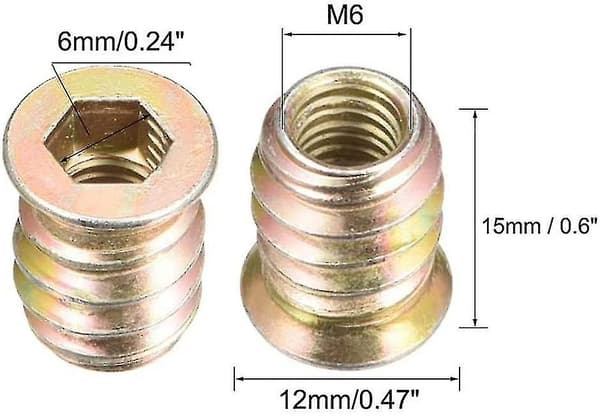 Hylsskruv M6 Skruvinsatser Möbel Hexagon 50st - Perfet