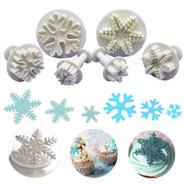 6 deler Snowflake Cutters Cookie - Perfet