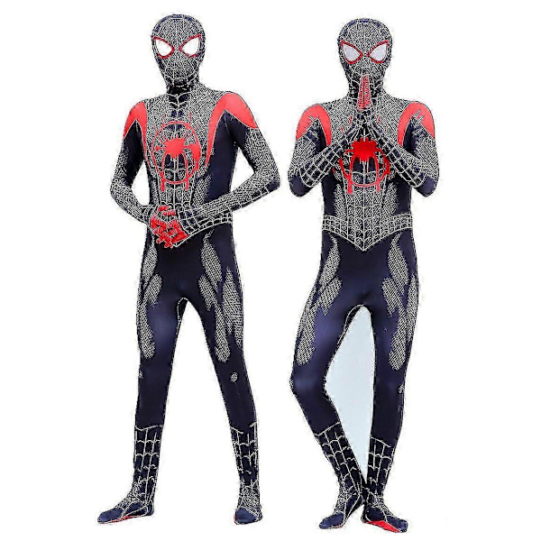 Supersankariasu Super-verse Miles Morales Cosplay-asu Zentai Supersankari Mies Bodypuku Asu Hallo-Perfet Red 160 (150-160cm)
