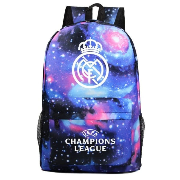 Graffiti Real Madrid Champions League Ryggsäck Fan Ryggsäck Student Skolväska Förvaringsväska - Perfekt 5