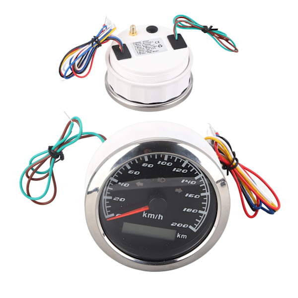 9-32V IP67 GPS Speedometer 200 km/h 0-999999 km LCD Odometer Anti-dug Multifunktionsmåler til Biler Motorcykler Skibe - Perfet