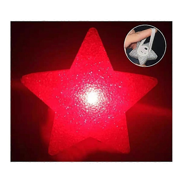 PVC Nattelys Stjerneformet Lys Barnegave til Ferie og Bursdag - Perfekt Red light-plus wrist strap 20CM