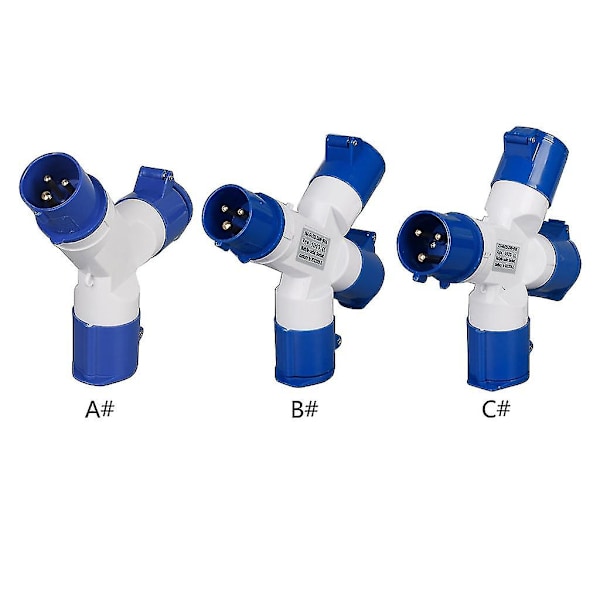 16A Campingvogn Caravan Enkelt til 2/3 Vejs Elektrisk Tilslutning Splitter Adapter - Perfekt B