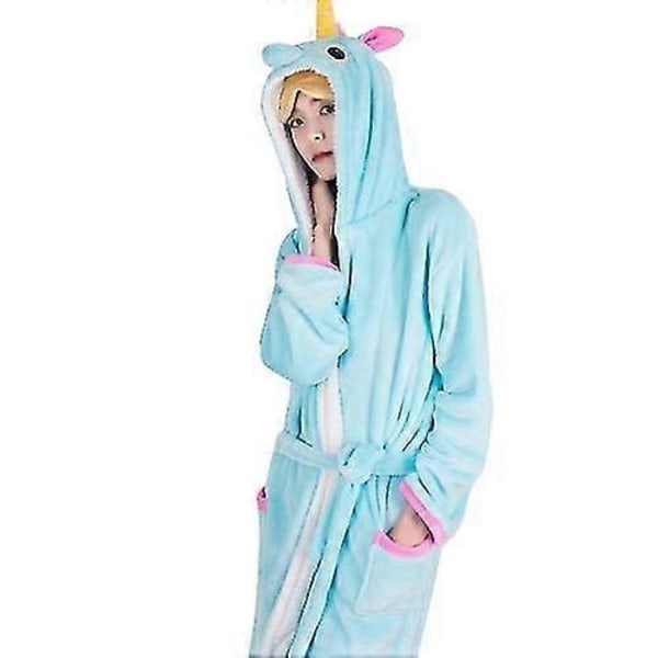 Tecknad Nattlinne Flanell Giraff Badrock Tiger Pyjamas Känguru Hemmakläder-Perfet blue pegasus nightgown L