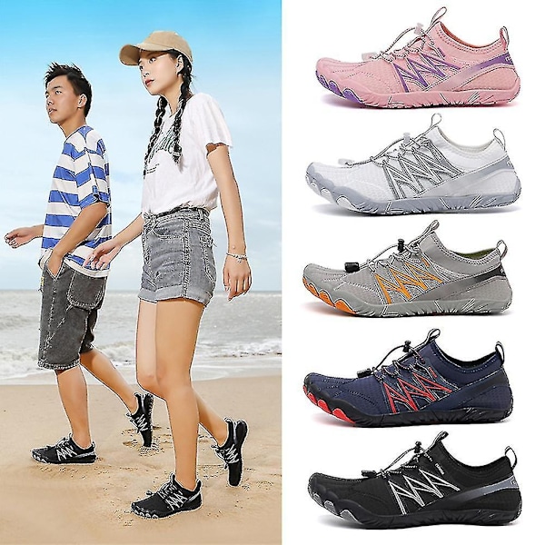 Vannsko for menn og kvinner - Hurtigtørkende vannsportsko - Aquashoes for svømming, surfing, strand og basseng - Perfekt Pink 43