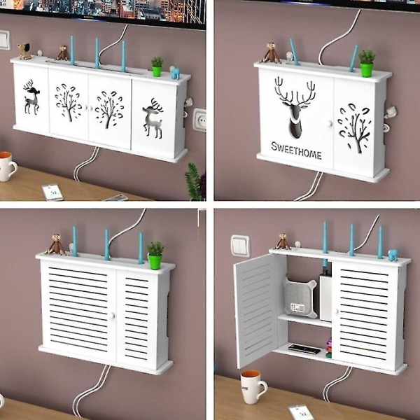 Suuri langattoman Wi-Fi-reitittimen hylly Es Cable Power Plus -johtokiinnike - täydellinen B