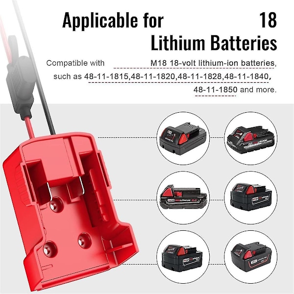 Power Wheels Batteriadapter med Kabelkobling 12AWG Tråd med 40A Sikring for Peg-Pereg-Perfet