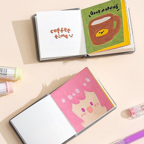 3 kpl Pieni piirustuskirja akvarellikirja maalauspaperi akvarellipiirustusvihko taidetarvikkeet taiteilijoille aikuisille opiskelijoille retroväri - Perfet Retro color