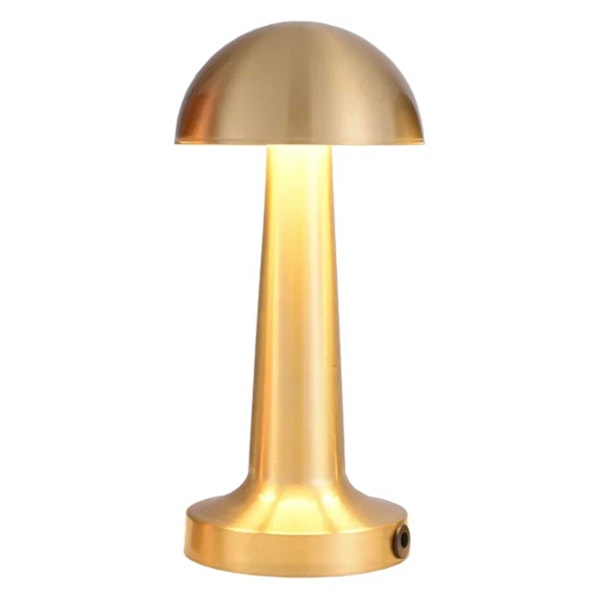 Vintage Laddbar Metallbordlampa med Dimmer Guld-Perfet gold