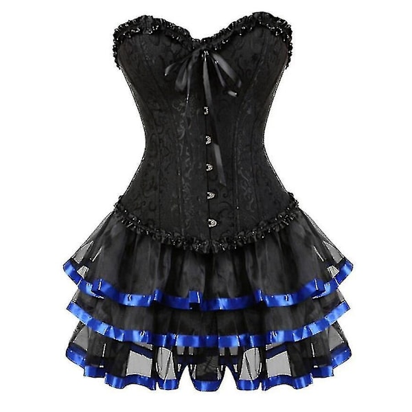 Seksikäs Korsettimekko Naisille Pluskokoinen Kostyymi Yläosa Burleske Korsetti ja Minimekkosetti Tutu Corselet-Perfet black 7XL