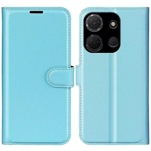 Kompatibel med TCL 503 Skal Litchi Textur Stötsäkert Läder Plånboksfodral-Perfet Blue