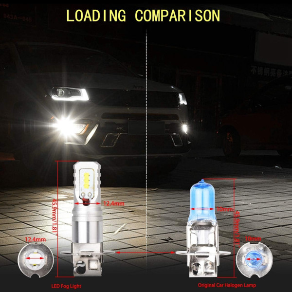 H3 Led Dimlampa Max 80W High Power CSP Chips Extremt Bri
