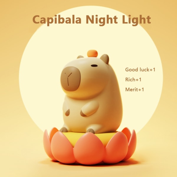 Capybara Silikoni Night Lamp Sleep Night Lamppu Huoneen sisustukseen-Perfet
