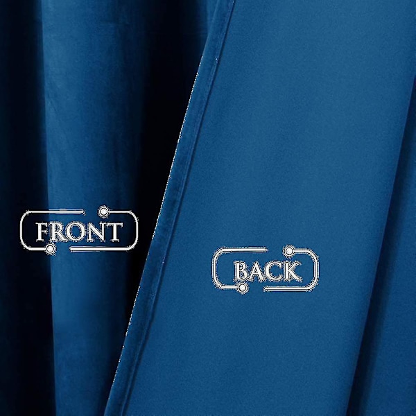 Luksuriøse termisk isolerede gardiner, tykke, solide, effektive mørklægningsgardiner - Perfekt Royal Blue W 39x H 55 100cm*140cm