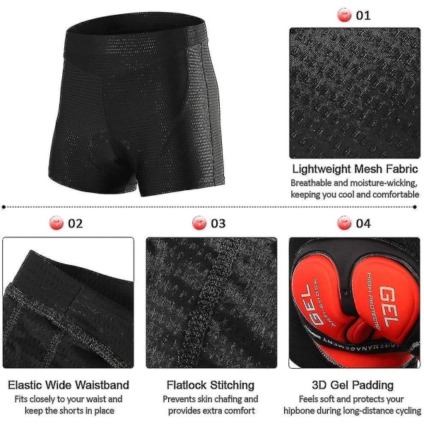 Cykelshorts til mænd 3d polstret gel Cykelundertøj Åndbart cykel Cykelundertøj Cykelshorts - Perfet Blue M