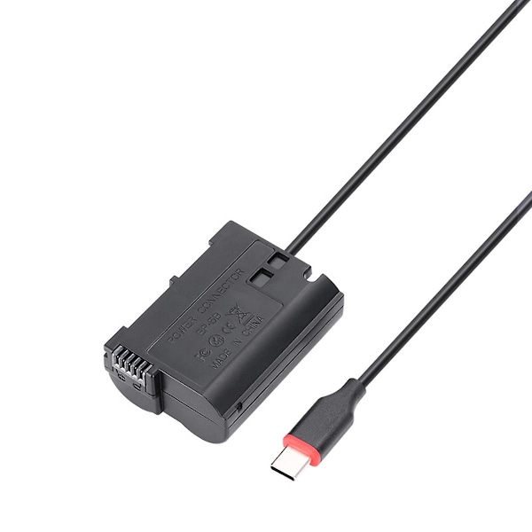 EN-EL15 Dummy Batteri DC Strøm AC Adapter til D7000 D7100 D7200 D750 D800E D810A Z5 Z6 Z7 II Kamera - Perfekt