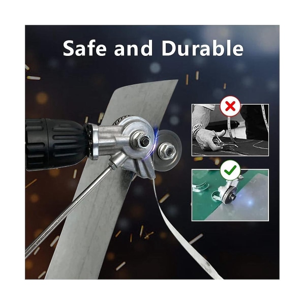 elektrisk borrsax Plåtskärare, metall Nibbler borrtillsats med adapter, DIY Metal Snips Att - Perfet