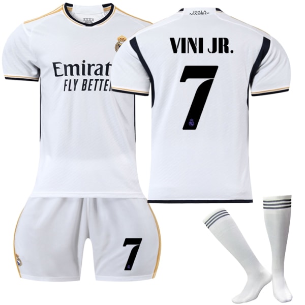 2023-2024 Real Madrid Hjemmefodboldtrøje til børn Vinicius nr. 7 VINI JR - Perfet 22