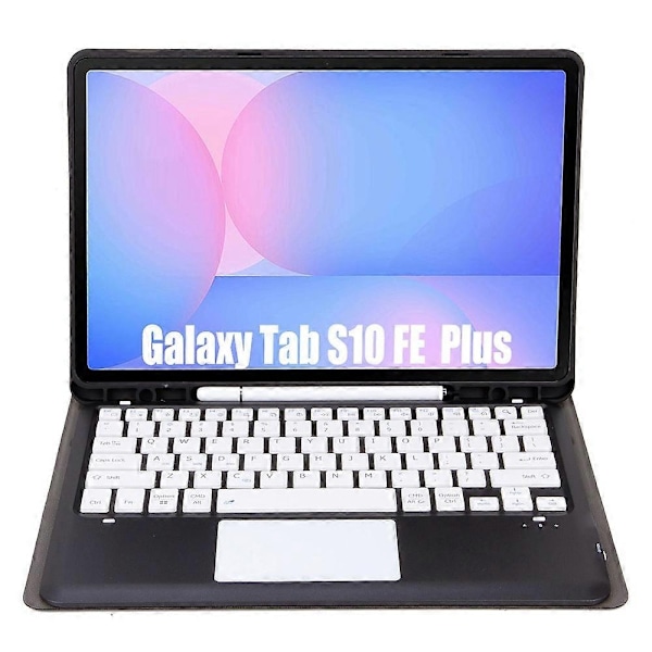 Bluetooth-tangentbord kompatibla med Galaxy Tab S10 FE+-Perfet Black+Black White