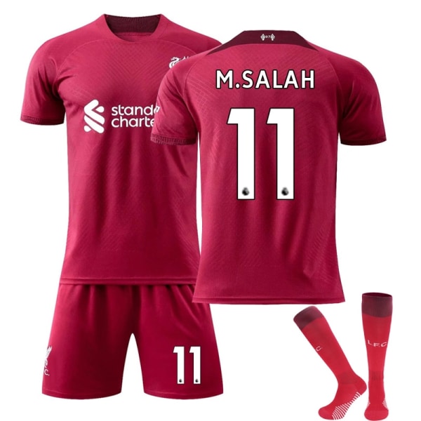 2022-2023 Liverpool Home Kids skjortesett nr. 11 Salah - Perfet 6-7years