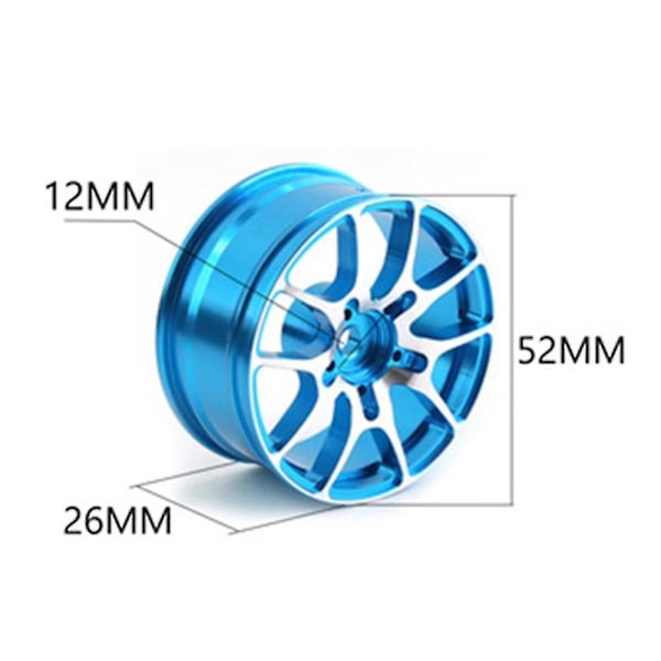 Metalliska Nav Universal Passar för 1/10 RC Vägbil Drift 94123 94122 Fw06 Tt01 Tt02, Lila - Perfekt