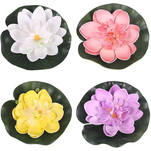 4 stk Flydende Dam Dekor Nenuphar Mos Flower Lotus Nymphea Kunstig Ace Flydende Ornament - Perfet