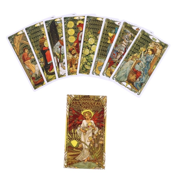 12*7cm Golden Art Nouveau Tarot Card Prophecy Divination Family - Perfet