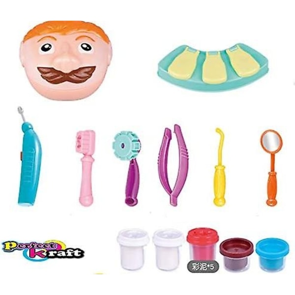 Kids Little Tandläkare Lek Deg Set Toy Doctor Borr och fyll Lek Set Lek Deg Leksak Set - Perfet