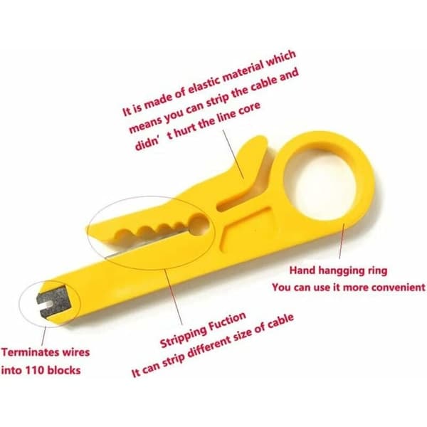 10-delt mini kabelstripper/netværkskabelkrymper/netværkskabelstripper/ledningstrimmer, egnet til RJ45 Cat5/6 netværkskabler