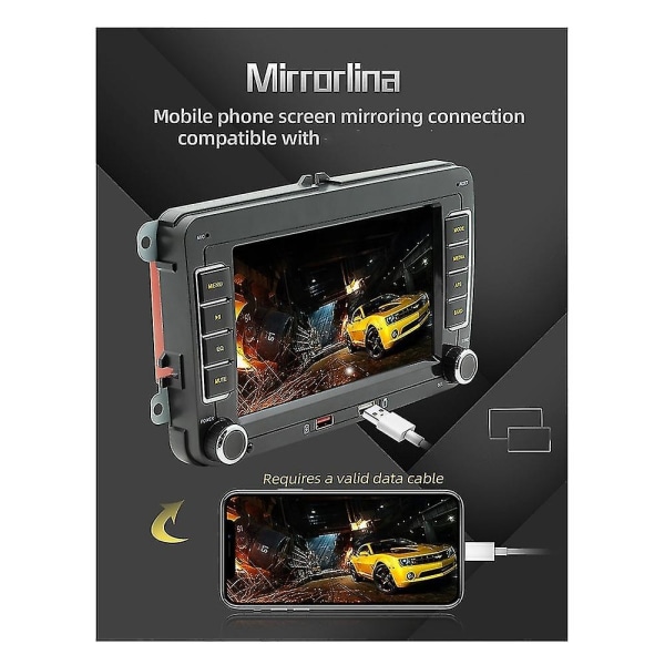 7 Inch 2din Carplay Android-auto Radio Bilstereo Bluetooth Mp5 Player 2usb för /golf // - Perfet