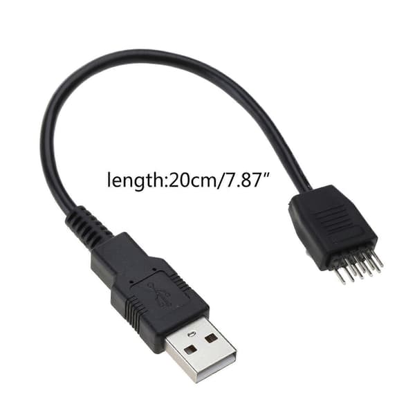 USB Header till USB Typ A Moderkortsadapterkabel, 9 Pin Hane till Typ A Hane Moderkortskabel Adapter Converter-Perfet