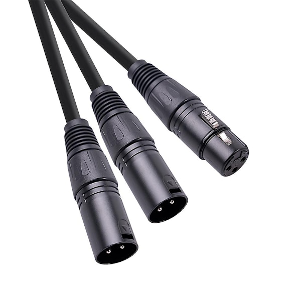 Xlr Splitter Cable, 3 Pin Xlr Female to Dual Xlr Male Y Cable Balanced Microphone Splitter Cord Aud-Perfet