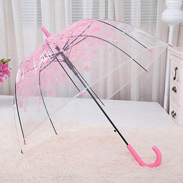 Kirkas Canopy Bubble Umbrella Läpinäkyvät kirsikankukat, tuulenpitävä - Perfet