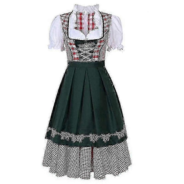 Naisten perinteinen Oktoberfest-asu saksalainen oluttyttö Dirndl-mekko esiliinalla Juhlapuku Xs-6xl Plus-koko-Perfet M