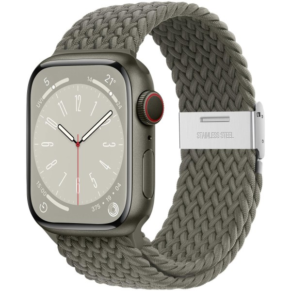 Klokkereim, for Apple Watch-armbånd, flettet nylon Green